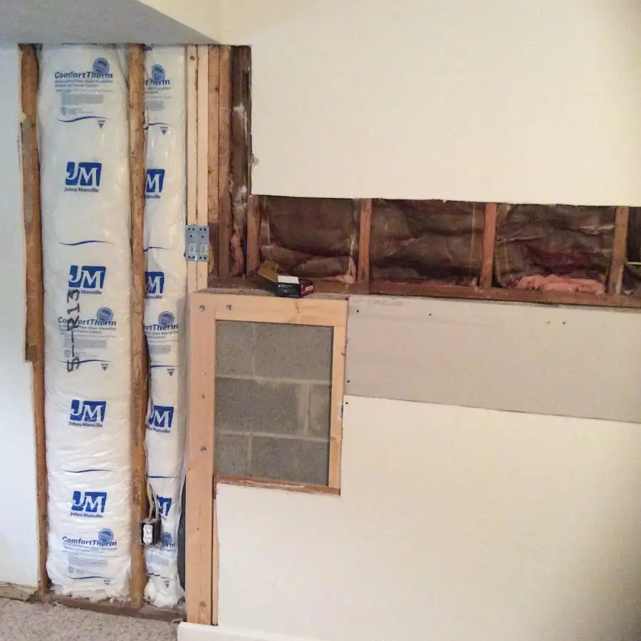 Wall insulation replacement during Basement Flood Cleanup in Delafield